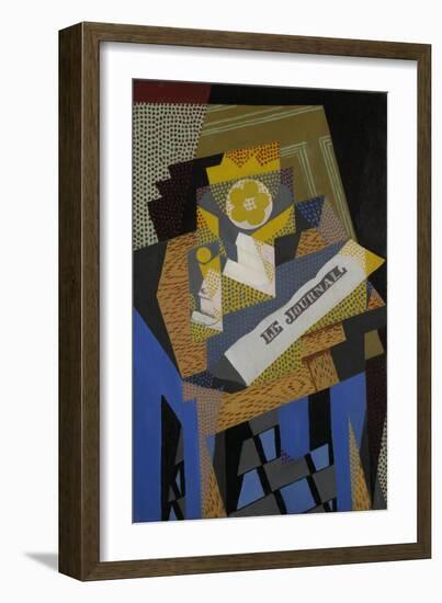 Newspaper and Fruit Dish, 1916-Juan Gris-Framed Giclee Print