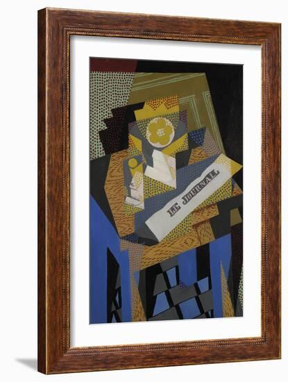 Newspaper and Fruit Dish-Juan Gris-Framed Giclee Print