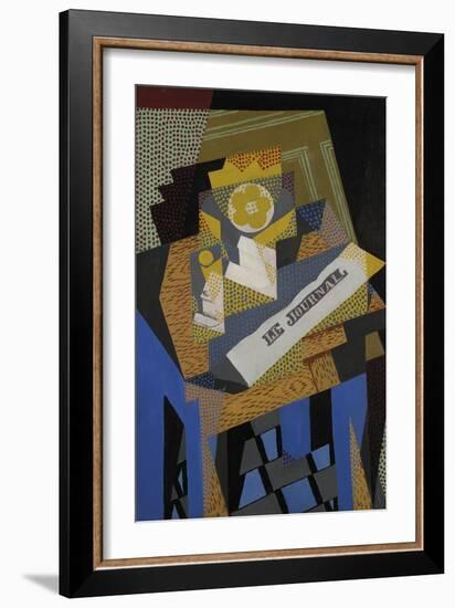 Newspaper and Fruit Dish-Juan Gris-Framed Giclee Print