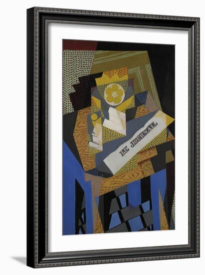 Newspaper and Fruit Dish-Juan Gris-Framed Giclee Print