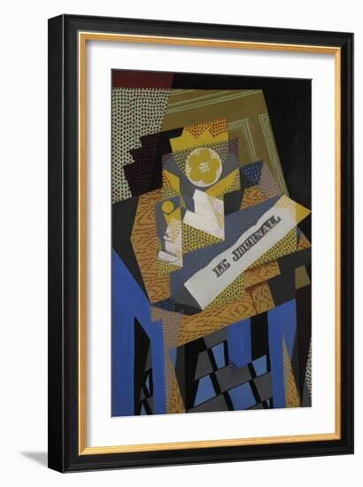 Newspaper and Fruit Dish-Juan Gris-Framed Giclee Print