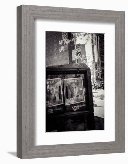 Newspaper box, dearly beloved Prince, Voice Magazine, Streetview, Manhattan, New York, USA-Andrea Lang-Framed Photographic Print