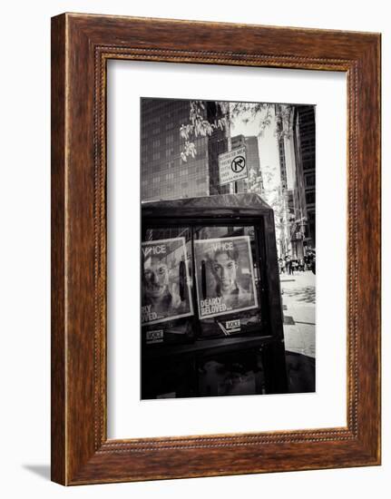 Newspaper box, dearly beloved Prince, Voice Magazine, Streetview, Manhattan, New York, USA-Andrea Lang-Framed Photographic Print