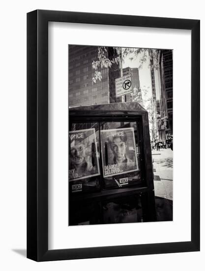 Newspaper box, dearly beloved Prince, Voice Magazine, Streetview, Manhattan, New York, USA-Andrea Lang-Framed Photographic Print