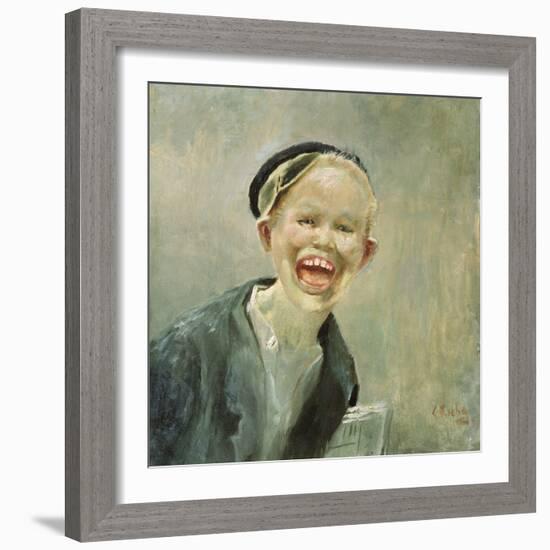 Newspaper boy by Christian Krohg-Christian Krohg-Framed Giclee Print