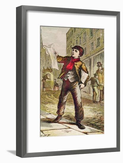 Newspaper Boy-null-Framed Giclee Print