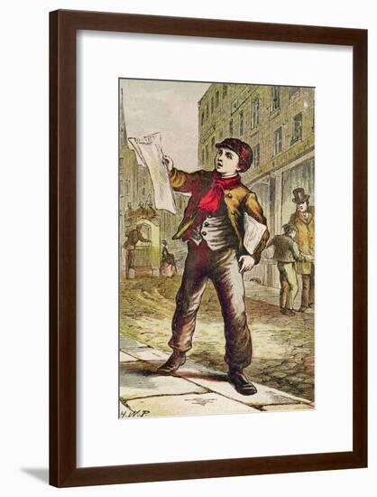 Newspaper Boy-null-Framed Giclee Print