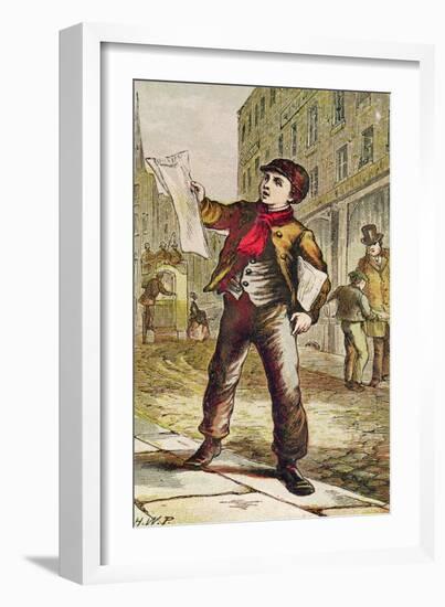 Newspaper Boy-null-Framed Giclee Print