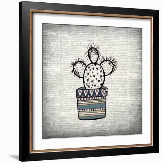 Newspaper Cactus 1-Kimberly Allen-Framed Art Print