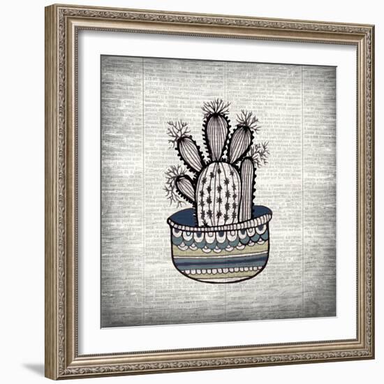 Newspaper Cactus 3-Kimberly Allen-Framed Art Print