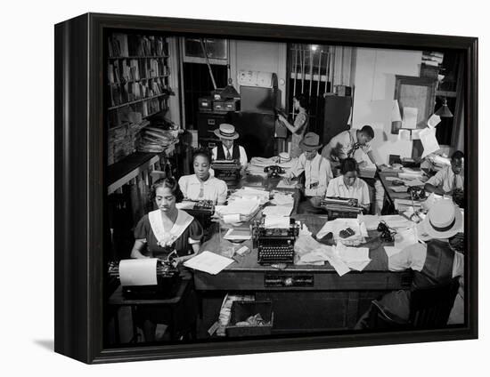 Newspaper City Room of the Amsterdam News, in Harlem-Hansel Mieth-Framed Premier Image Canvas