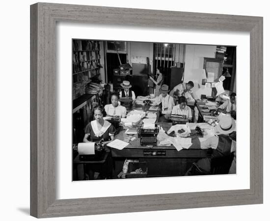 Newspaper City Room of the Amsterdam News, in Harlem-Hansel Mieth-Framed Photographic Print