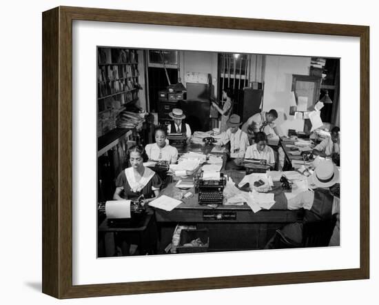 Newspaper City Room of the Amsterdam News, in Harlem-Hansel Mieth-Framed Photographic Print