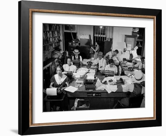 Newspaper City Room of the Amsterdam News, in Harlem-Hansel Mieth-Framed Photographic Print