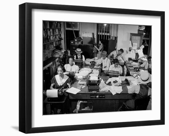 Newspaper City Room of the Amsterdam News, in Harlem-Hansel Mieth-Framed Photographic Print
