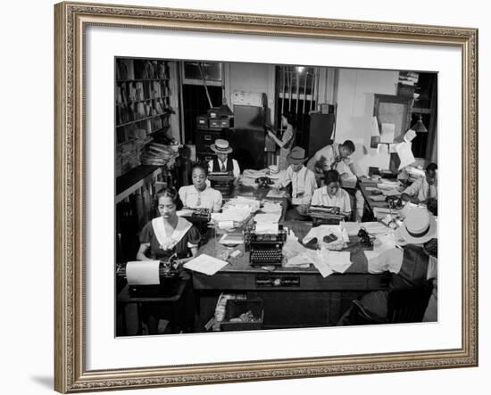 Newspaper City Room of the Amsterdam News, in Harlem-Hansel Mieth-Framed Photographic Print