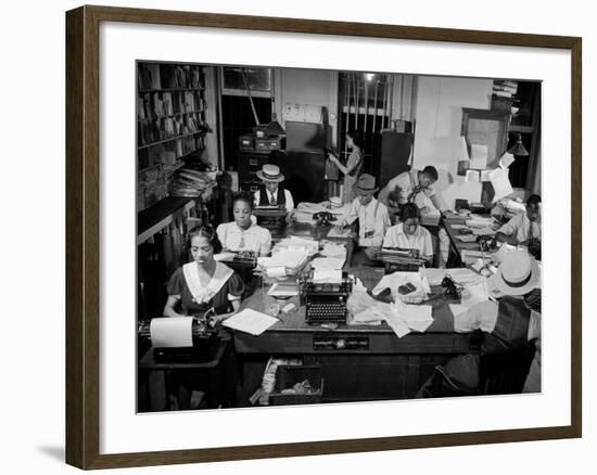 Newspaper City Room of the Amsterdam News, in Harlem-Hansel Mieth-Framed Photographic Print