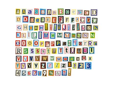 newspaper magazine alphabet with letters numbers art print donatas1205 art com