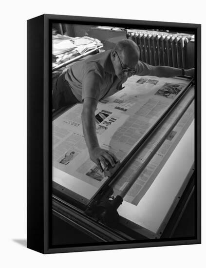 Newspaper Printing, Mexborough, South Yorkshire, 1959-Michael Walters-Framed Premier Image Canvas