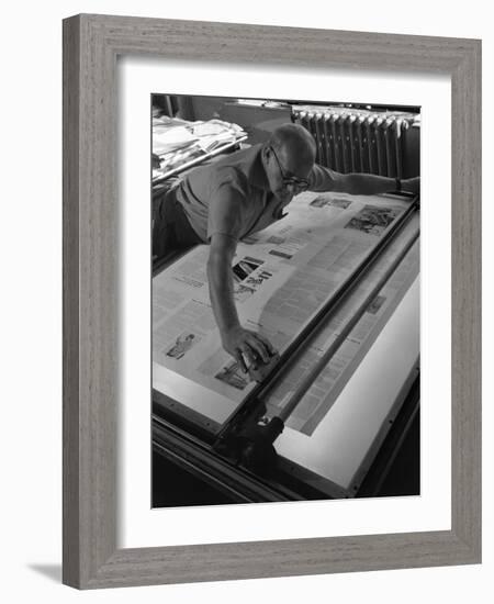 Newspaper Printing, Mexborough, South Yorkshire, 1959-Michael Walters-Framed Photographic Print