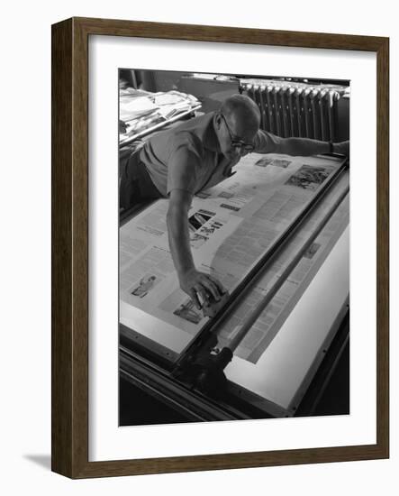 Newspaper Printing, Mexborough, South Yorkshire, 1959-Michael Walters-Framed Photographic Print