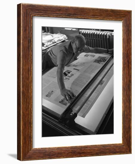 Newspaper Printing, Mexborough, South Yorkshire, 1959-Michael Walters-Framed Photographic Print