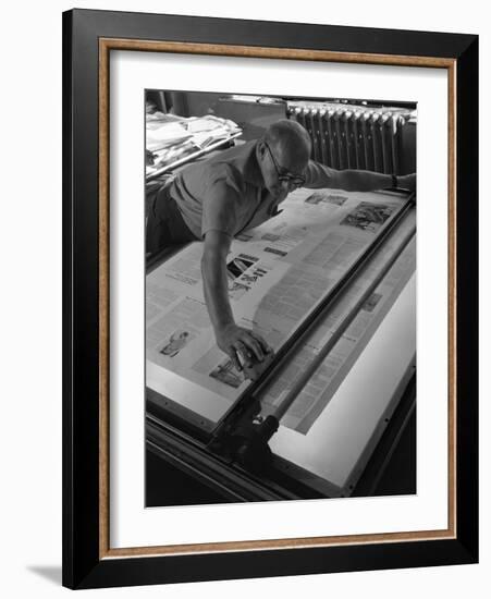 Newspaper Printing, Mexborough, South Yorkshire, 1959-Michael Walters-Framed Photographic Print