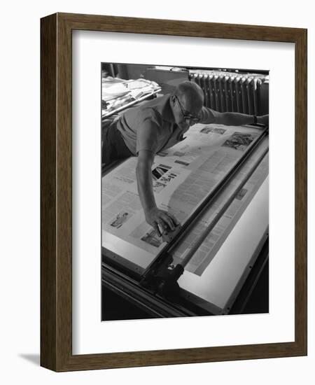 Newspaper Printing, Mexborough, South Yorkshire, 1959-Michael Walters-Framed Photographic Print