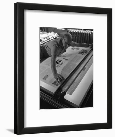 Newspaper Printing, Mexborough, South Yorkshire, 1959-Michael Walters-Framed Photographic Print