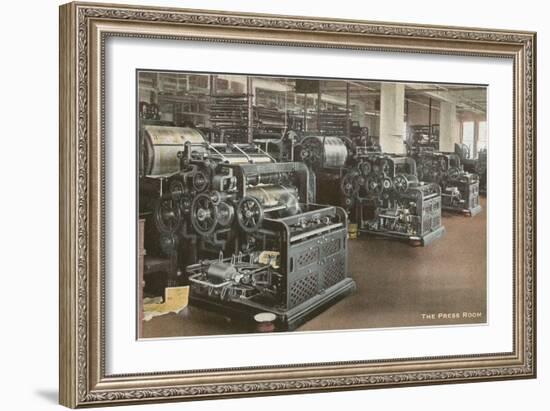 Newspaper Printing Press Room-null-Framed Art Print