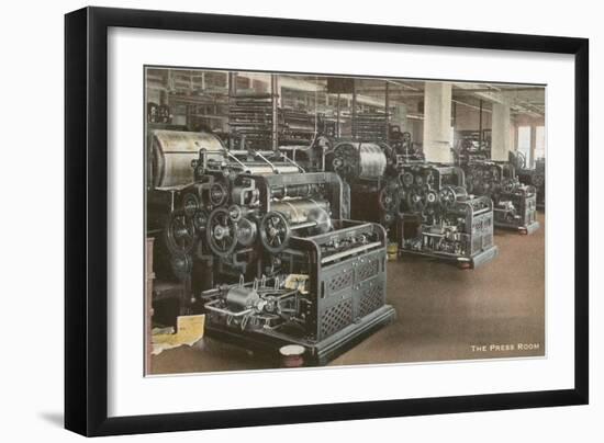 Newspaper Printing Press Room-null-Framed Art Print