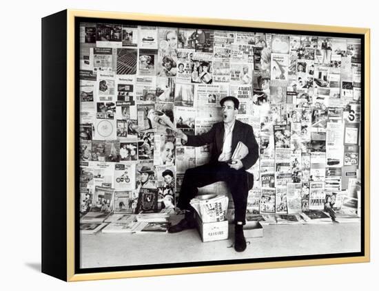 Newspaper Salesman, c.1960-English Photographer-Framed Premier Image Canvas