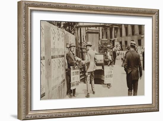 Newspaper Sellers in Trafalgar Square, from 'Wonderful London', Published 1926-27 (Photogravure)-English Photographer-Framed Giclee Print