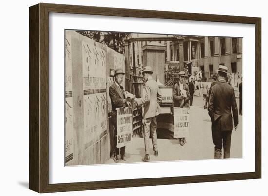 Newspaper Sellers in Trafalgar Square, from 'Wonderful London', Published 1926-27 (Photogravure)-English Photographer-Framed Giclee Print