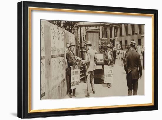 Newspaper Sellers in Trafalgar Square, from 'Wonderful London', Published 1926-27 (Photogravure)-English Photographer-Framed Giclee Print