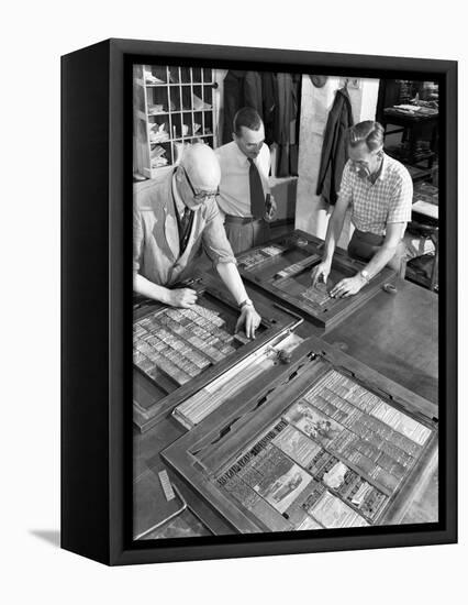 Newspaper Typesetting, Mexborough, South Yorkshire, 1959-Michael Walters-Framed Premier Image Canvas