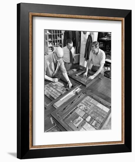 Newspaper Typesetting, Mexborough, South Yorkshire, 1959-Michael Walters-Framed Photographic Print