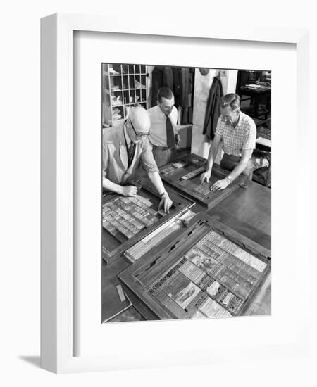 Newspaper Typesetting, Mexborough, South Yorkshire, 1959-Michael Walters-Framed Photographic Print