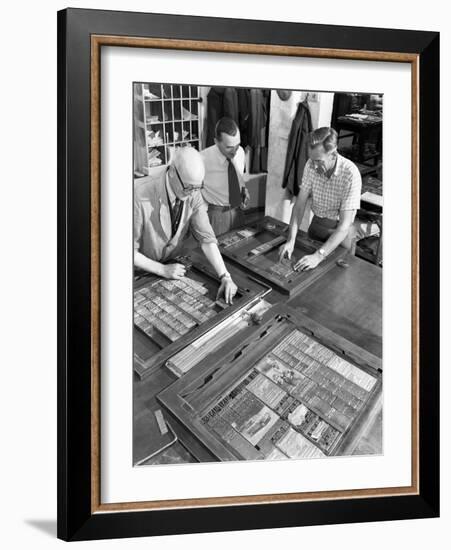 Newspaper Typesetting, Mexborough, South Yorkshire, 1959-Michael Walters-Framed Photographic Print