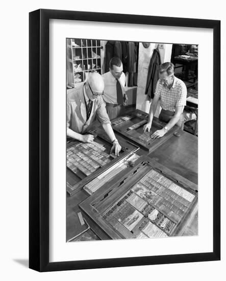 Newspaper Typesetting, Mexborough, South Yorkshire, 1959-Michael Walters-Framed Photographic Print