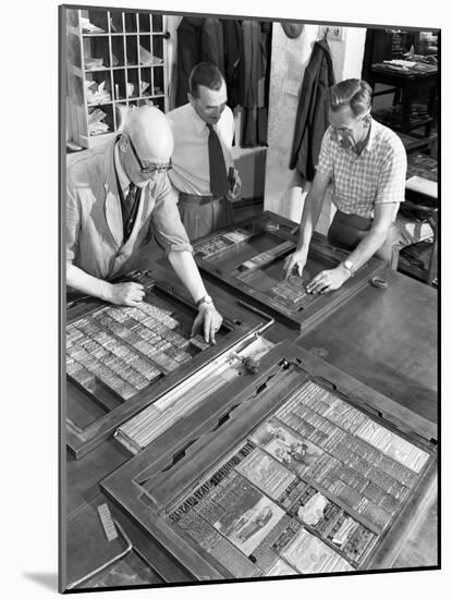 Newspaper Typesetting, Mexborough, South Yorkshire, 1959-Michael Walters-Mounted Photographic Print