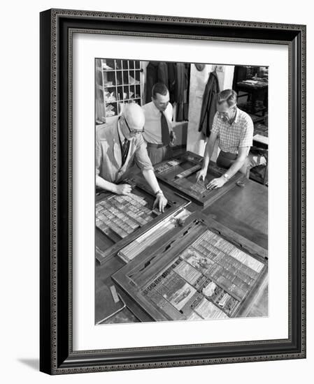 Newspaper Typesetting, Mexborough, South Yorkshire, 1959-Michael Walters-Framed Photographic Print