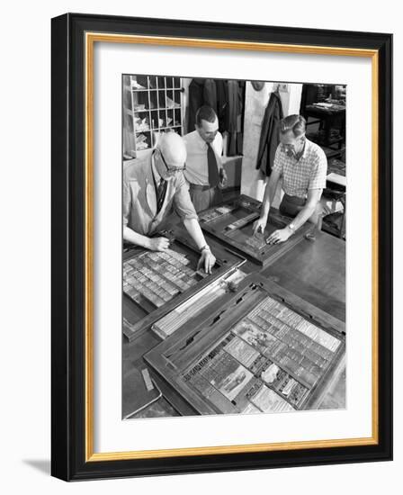 Newspaper Typesetting, Mexborough, South Yorkshire, 1959-Michael Walters-Framed Photographic Print