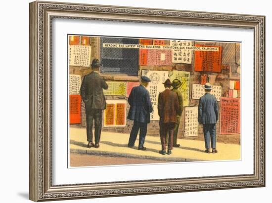 Newspapers in Chinatown, San Francisco, California-null-Framed Art Print