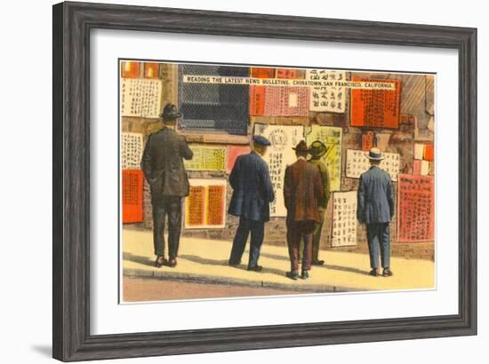 Newspapers in Chinatown, San Francisco, California-null-Framed Art Print