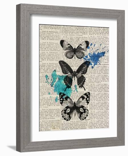 Newsprint Butterflies-Morgan Yamada-Framed Art Print