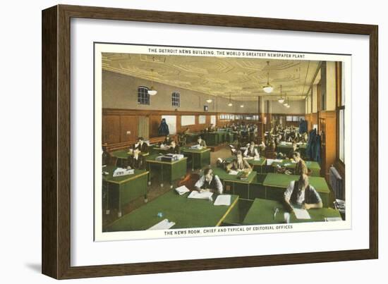 Newsroom, Detroit News Building, Michigan-null-Framed Art Print