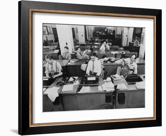 Newsroom of the New York Times-null-Framed Photo