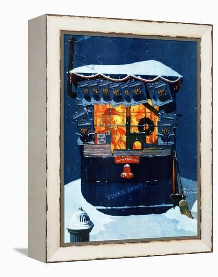"Newsstand in the Snow", December 20,1941-Norman Rockwell-Framed Premier Image Canvas