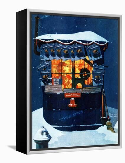 "Newsstand in the Snow", December 20,1941-Norman Rockwell-Framed Premier Image Canvas